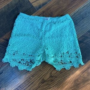Adorable crochet overlay shorts